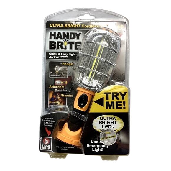 Ultra-Bright LED 8.35 in. Yellow Cordless Work Light Lamp - Picture 3 of 5